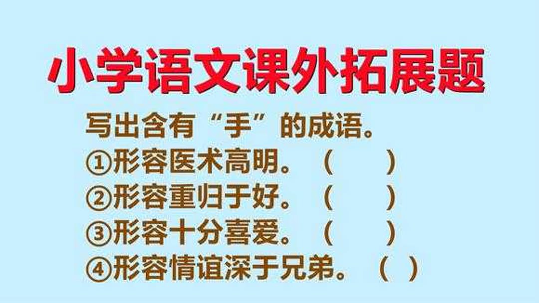 什么手什么四字成语有哪些(什么的手填词语？)