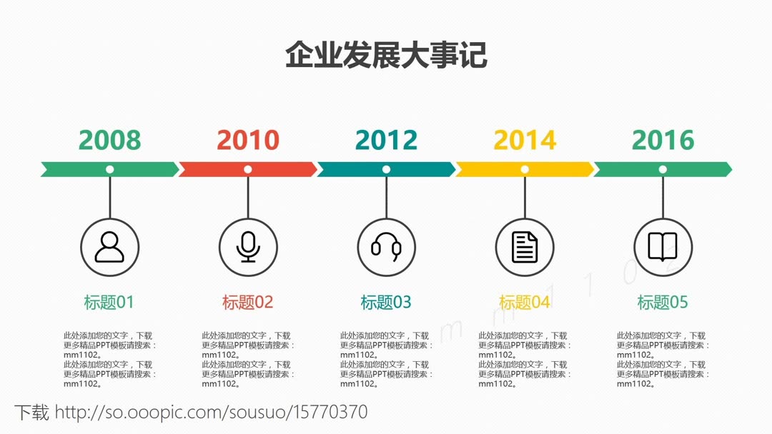 企业发展历程ppt模板