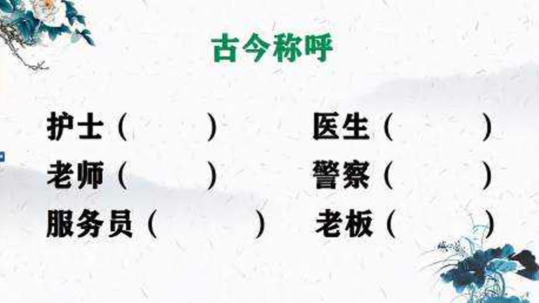 古代称呼你怎么说(12/26更新)