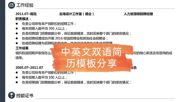 中英文简历模板范文(04/08更新)