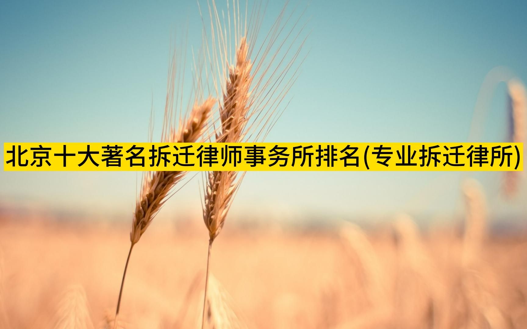 十大拆迁律师事务所排名，2023年最新发布