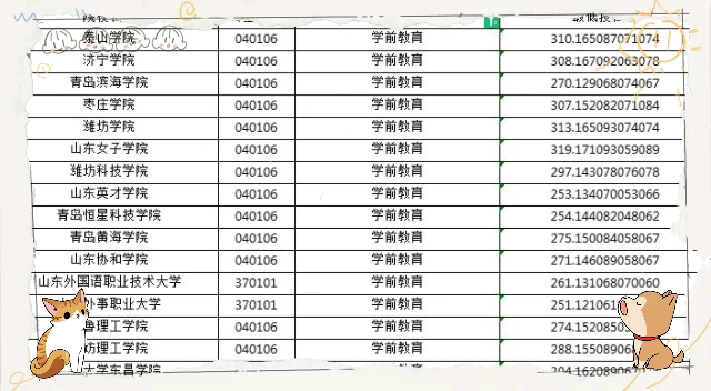 山东女子学院学前教育分数线